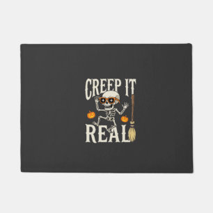 Funny Halloween Creep It Real Dancing Skeleton Des Doormat