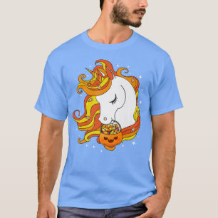 Funny Halloween Cute Candy Corn Unicorn Halloween T-Shirt