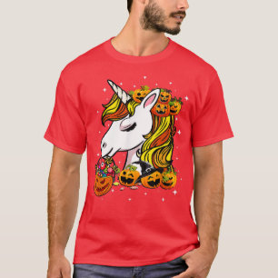 Funny Halloween Cute Candy Corn Unicorn Halloween T-Shirt
