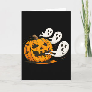 Funny Halloween Cute Pumpkin Spooky Gamer Eating G Card