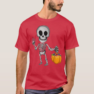 Funny Halloween Dabbing Skeleton Pumpkin For men w T-Shirt