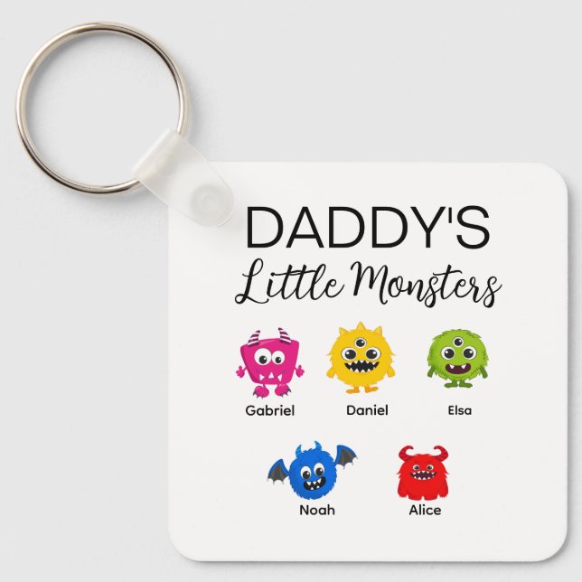 Funny Halloween Daddy's Little Monster  Key Ring (Front)