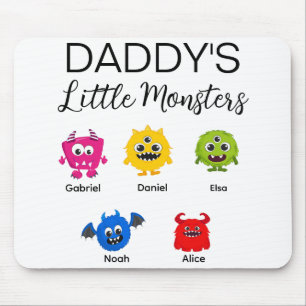 Funny Halloween Daddy's Little Monster Mouse Mat