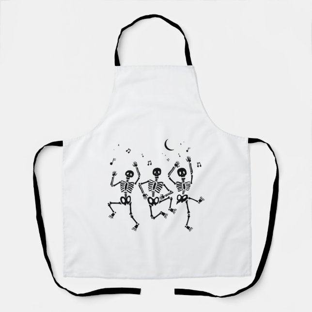 Funny Halloween Dancing Skeletons Happy Halloween Apron (Front)