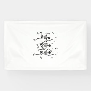 Funny Halloween Dancing Skeletons Happy Halloween Banner