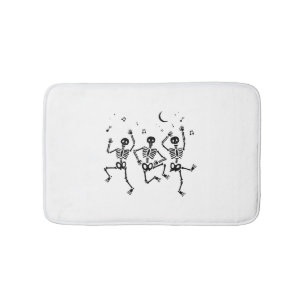 Funny Halloween Dancing Skeletons Happy Halloween Bath Mat