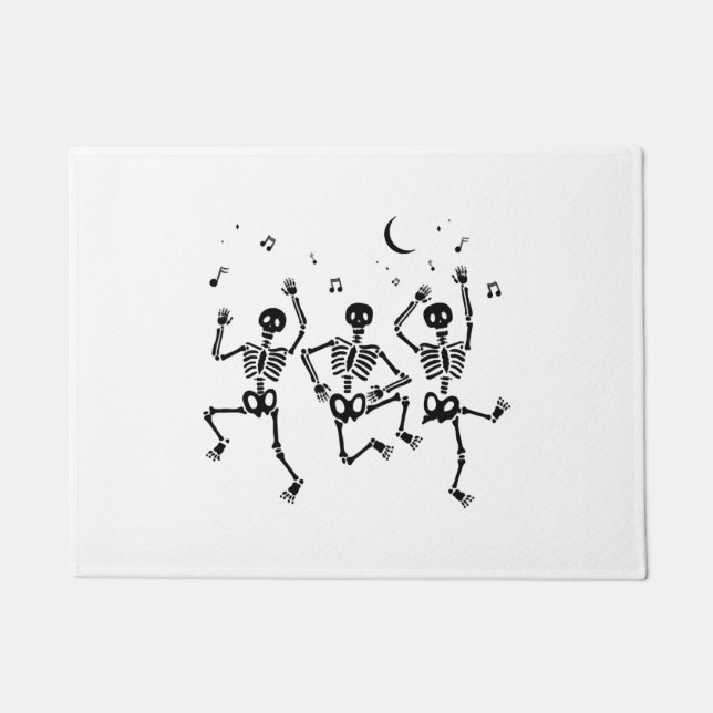 Funny Halloween Dancing Skeletons Happy Halloween Doormat (Front)