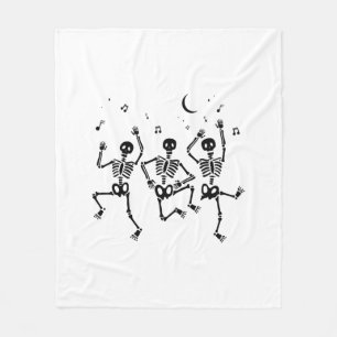 Funny Halloween Dancing Skeletons Happy Halloween Fleece Blanket