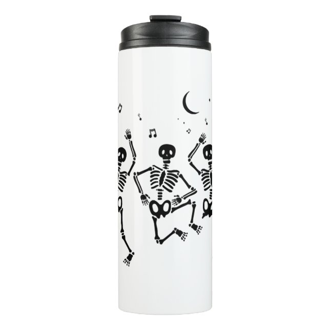 Funny Halloween Dancing Skeletons Happy Halloween Thermal Tumbler (Front)