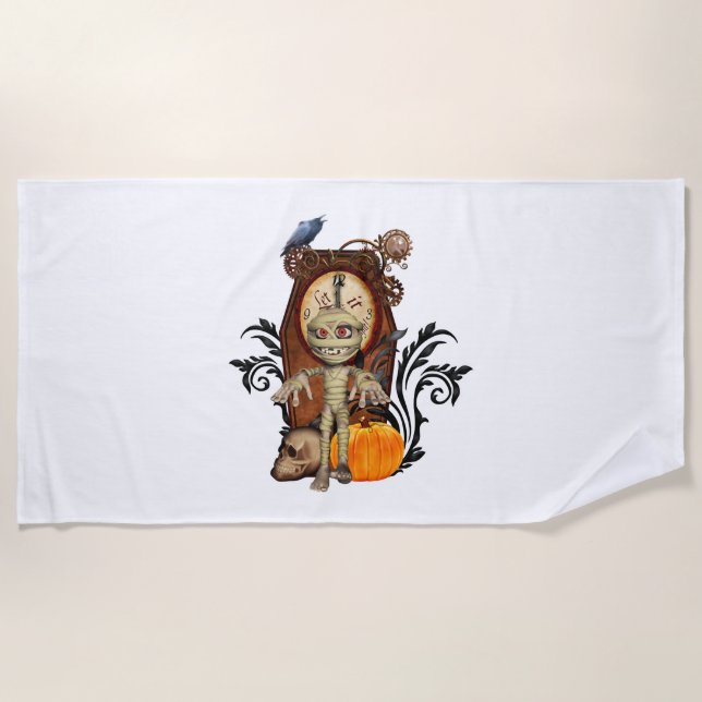 Funny halloween design beach towel (Front)