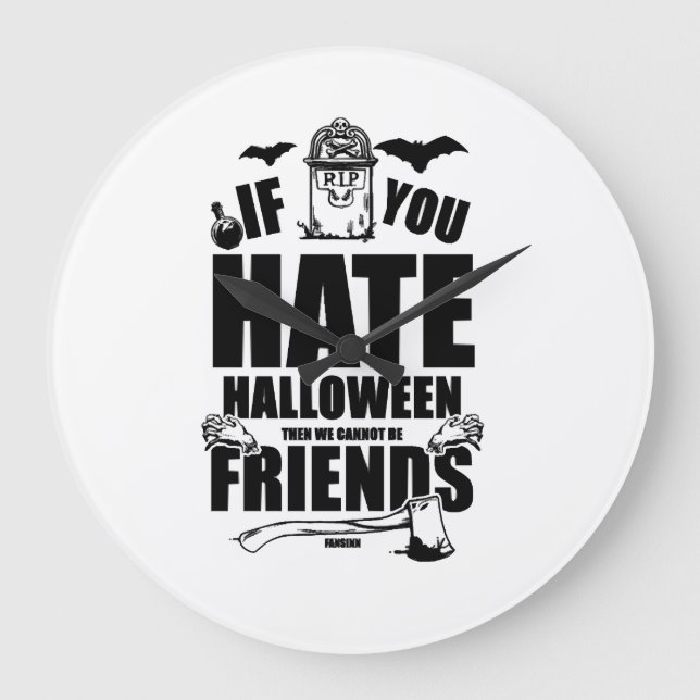 Funny Halloween design for the Halloween party Large Clock (Front)