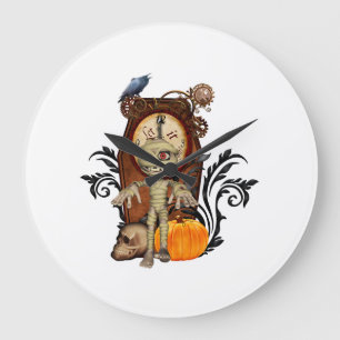 Funny halloween design large clock