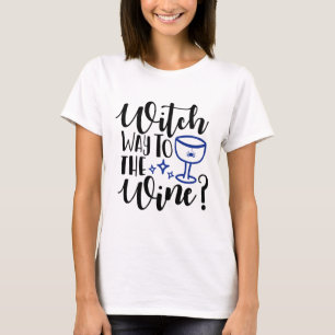 funny halloween design spooky witch wine costume T-Shirt