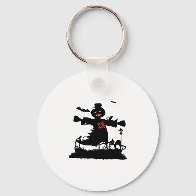 Funny halloween design with scarecrow key ring (Front)