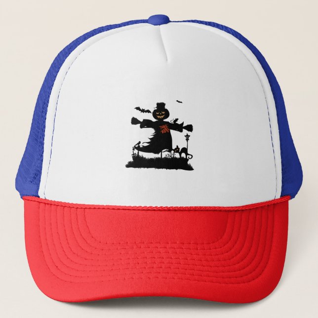 Funny halloween design with scarecrow trucker hat (Front)