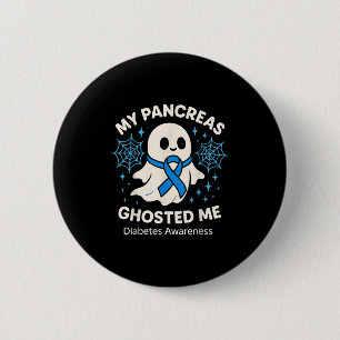 Funny Halloween Diabetes Awareness My Pancreas Gho 6 Cm Round Badge