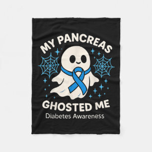 Funny Halloween Diabetes Awareness My Pancreas Gho Fleece Blanket