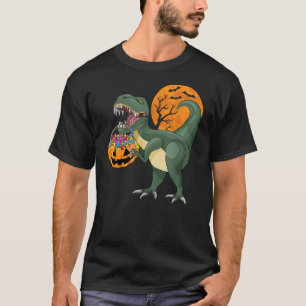 Funny Halloween Dinosaur Pumpkin Scary T Rex Boy K T-Shirt