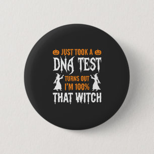 Funny Halloween DNA Test Witch Graphic 6 Cm Round Badge
