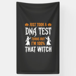 Funny Halloween DNA Test Witch Graphic Banner