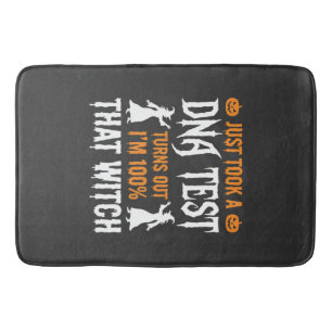 Funny Halloween DNA Test Witch Graphic Bath Mat