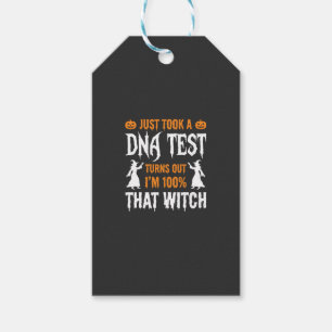 Funny Halloween DNA Test Witch Graphic Gift Tags