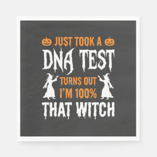 Funny Halloween DNA Test Witch Graphic Napkin