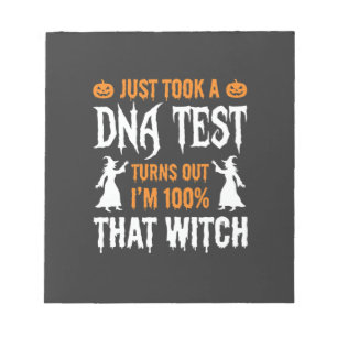 Funny Halloween DNA Test Witch Graphic Notepad
