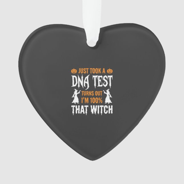 Funny Halloween DNA Test Witch Graphic Ornament (Front)