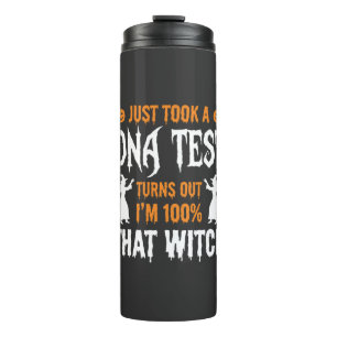 Funny Halloween DNA Test Witch Graphic Thermal Tumbler