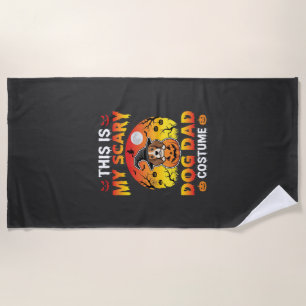 Funny Halloween Dog Dad Costume Witch Beagle Beach Towel