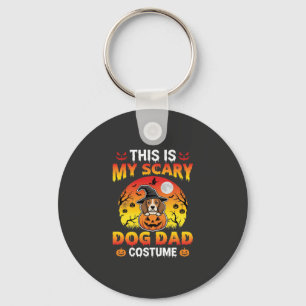 Funny Halloween Dog Dad Costume Witch Beagle Key Ring