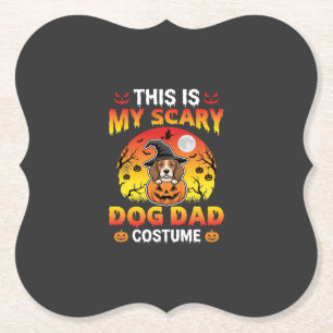 Funny Halloween Dog Dad Costume Witch Beagle Paper Coaster