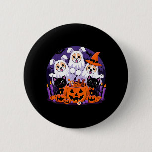Funny Halloween Dog Dressed As Ghost Halloween Dog 6 Cm Round Badge