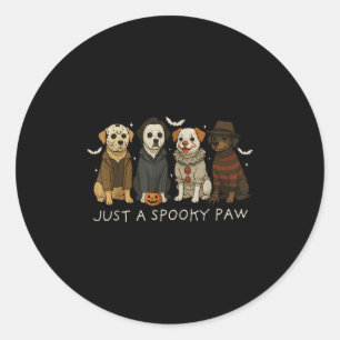 Funny Halloween Dog Ghost Costume Dog Just A Spook Classic Round Sticker