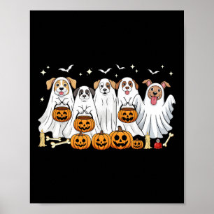 Funny Halloween Dog Ghost Costume Dog Lover Men Wo Poster