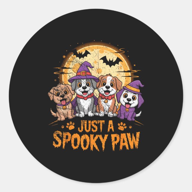 Funny Halloween Dog Ghost Costume Puppy Just A Sok Classic Round Sticker (Front)