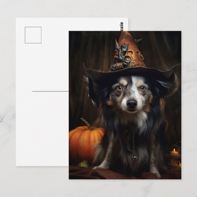 Funny Halloween Dog Postcard (Front/Back)