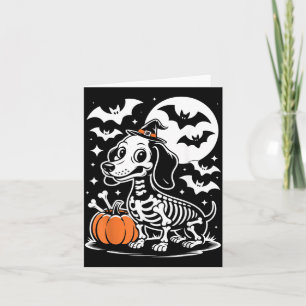 Funny Halloween Dog Skeleton Spooky Puppy Bones Card