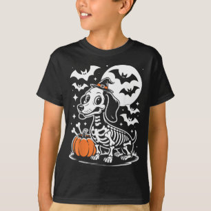 Funny Halloween Dog Skeleton Spooky Puppy Bones T-Shirt