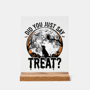 Funny Halloween Dog Treat Vintage Vector Design_1 Acrylic Sign