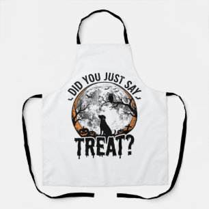 Funny Halloween Dog Treat Vintage Vector Design_1 Apron