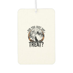Funny Halloween Dog Treat Vintage Vector Design_1 Car Air Freshener