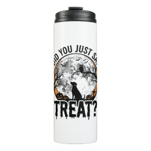 Funny Halloween Dog Treat Vintage Vector Design_1 Thermal Tumbler