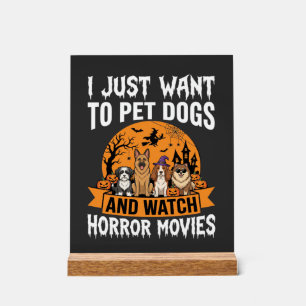 Funny Halloween Dogs Horror Movies Vector Acrylic Sign