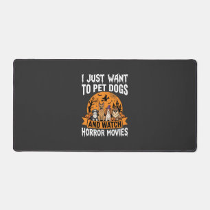 Funny Halloween Dogs Horror Movies Vector Desk Mat
