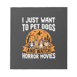 Funny Halloween Dogs Horror Movies Vector Notepad