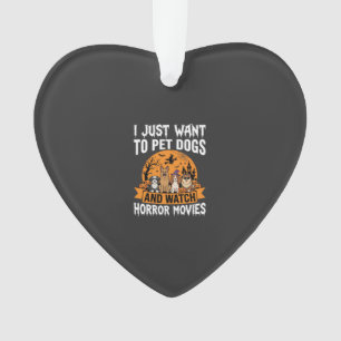 Funny Halloween Dogs Horror Movies Vector Ornament