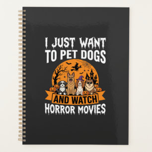 Funny Halloween Dogs Horror Movies Vector Planner