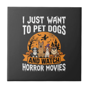 Funny Halloween Dogs Horror Movies Vector Tile